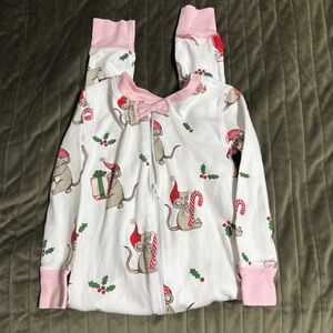 The Beaufort Bonnet Company Festive Mouse Pajama Set - Pink and White